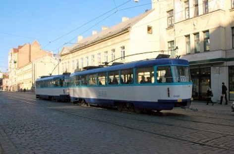 Senieji Rygos tramvajai veža keleivius Odesoje