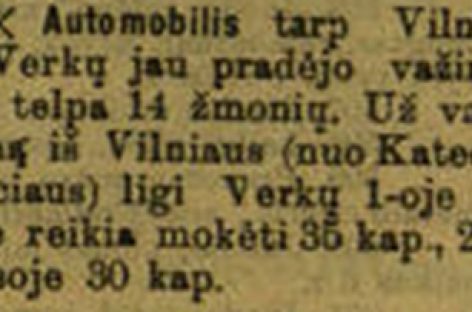 Sukanka 110 metų, kai Vilniuje pradėjo važinėti autobusas maršrutu „Katedros aikštė-Verkiai“