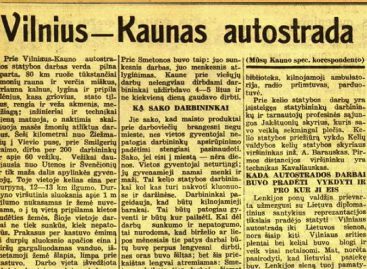 Apie autostrados Vilnius-Kaunas tiesimą – 1940-ųjų spaudoje