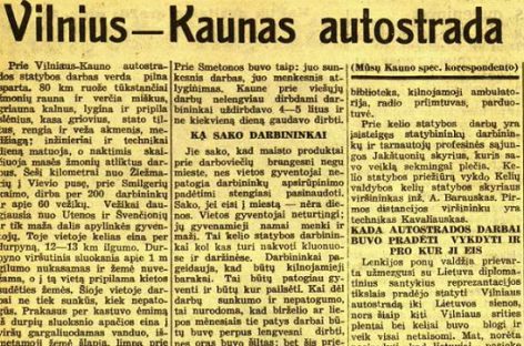 Apie autostrados Vilnius-Kaunas tiesimą – 1940-ųjų spaudoje