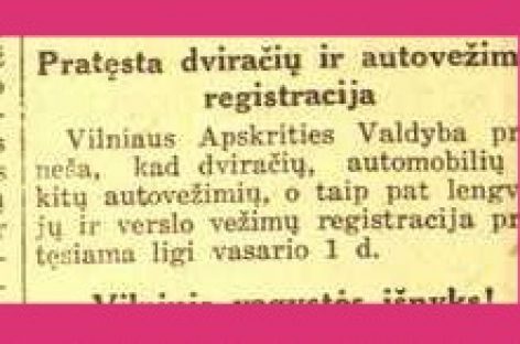 Istoriniai faktai: Lietuvai atgavus Vilnių, imtos registruoti transporto priemonės