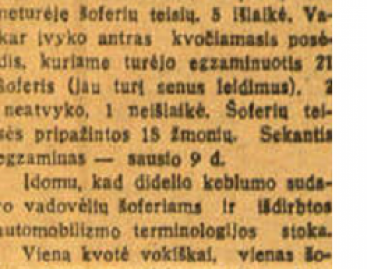1930-ųjų spaudoje – apie vairuotojų rengimą ir Vilkaviškio autobusų stoties statybas