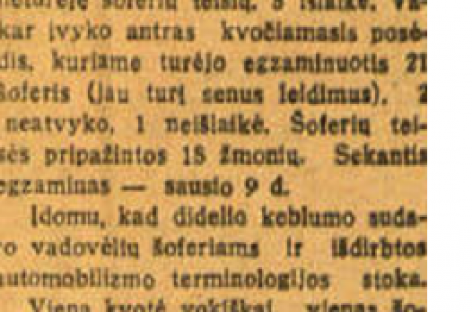 1930-ųjų spaudoje – apie vairuotojų rengimą ir Vilkaviškio autobusų stoties statybas
