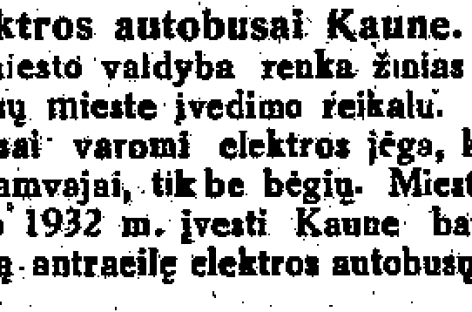 Apie elektrinius autobusus Kaune kalbėta jau prieš 90 metų