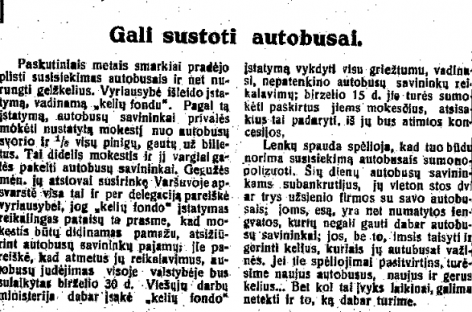 Lenkijoje jau 1931-aisiais reguliuota konkurencija tarp autobusų ir geležinkelių