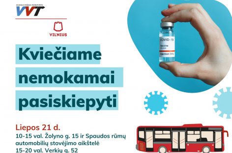 Bendrovės „Vilniaus viešasis transportas“ autobusuose – mobilūs vakcinavimo centrai