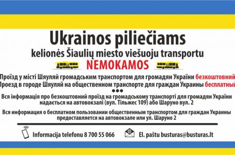 Šiauliuose kelionės viešuoju transportu ukrainiečiams nemokamos