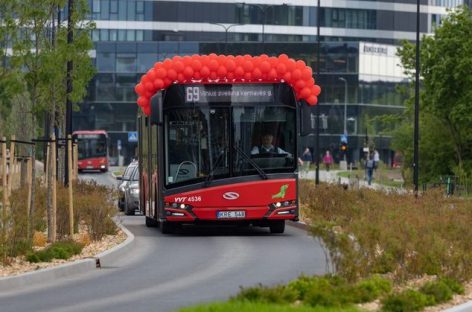 Vilniuje pristatyta nauja gatvė, keičiasi 69 autobusų maršruto trasa