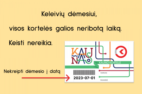 Kauno viešojo transporto elektroninės kortelės galioja neribotą laiką