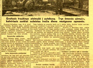 Eismo saugumo situacija Lietuvoje prieš 85 metus