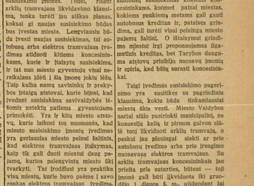 1928-aisiais svarstyta, ar Kauno miestui reikia tramvajaus