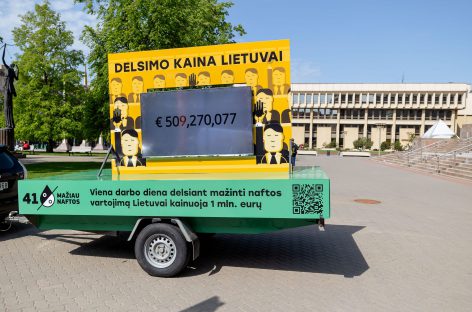 Į Vilniaus gatves išvažiavo valstybės netekčių skaičiuoklė: per  darbo dieną Lietuva praranda milijoną eurų