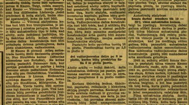 Apie greitkelio Vilnius-Kaunas projektą – tarpukario spaudoje