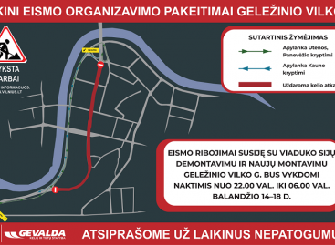Dėl Liubarto tilto remonto naktimis (22:00–06:00 val.) laikinai keisis eismo organizavimas ir autobusų maršrutai