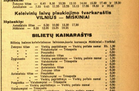 Kaip plaukė keleiviniai laivai sostinėje prieškariu?