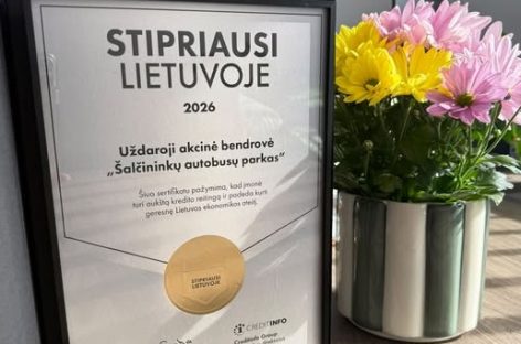 Šalčininkų autobusų parkui – „Stipriausi Lietuvoje 2026“ sertifikatas