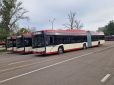 Naujieji troleibusai užfiksuoti autobusų parke Verkių gatvėje